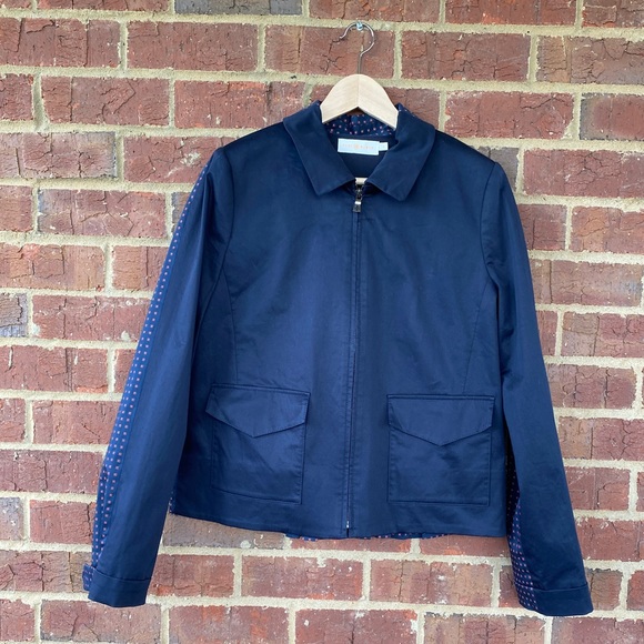 TORY BURCH Lane Back Pleated Bifabric Windbreaker Removable Hoodie Jacket - Picture 3 of 16